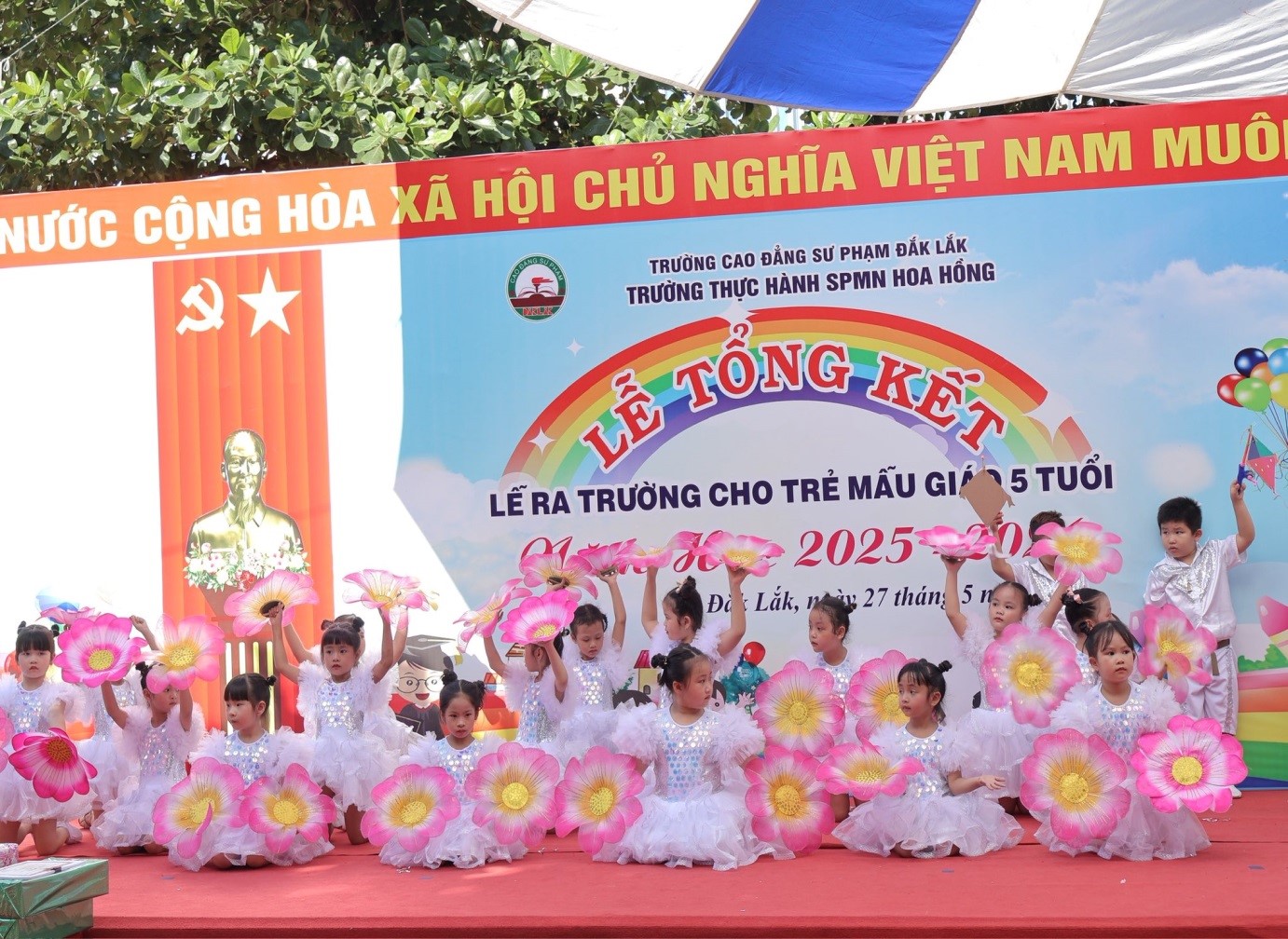 Trường Thực hành sư phạm Mầm non Hoa Hồng tổng kết năm học 2025 - 2026